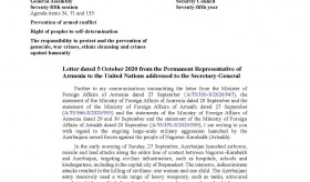 Letter from the Permanent Representative of Armenia Mher Margaryan addressed to the UN Secretary-General, in relation to the large-scale military aggression launched by the Azerbaijani armed forces against the people of Nagorno-Karabakh (Artsakh)