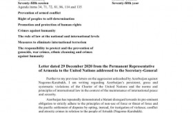 Letter of the Permanent Representative of Armenia to the United Nations Mher Margaryan, addressed to the UN Secretary-General, regarding Azerbaijan’s persistent, systematic violations of international law