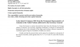 ՀՀ ԱԳ նախարարի նամակը՝ հասցեագրված ՄԱԿ Գլխավոր քարտուղարին