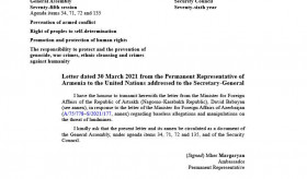 Letter from the Minister of Foreign Affairs of Artsakh addressed to the UN Secretary-General