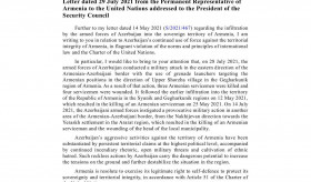 Letter dated  29 July 2021 from the Permanent Representative of Armenia to the United Nations addressed to the President of the UN Security Council