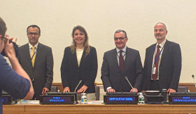 Presidents of UN-Women EB, WFP EB, UNDP/UNFPA/UNOPS EB and UNICEF EB discuss international development at a joint meeting of the governing bodies of six United Nations agencies
