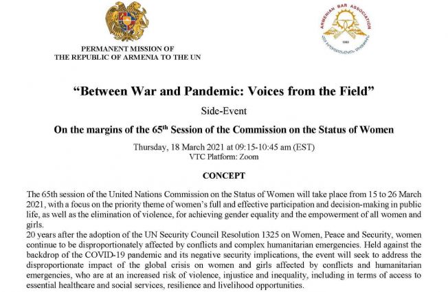 Virtual Discussion Entitled “Between War and Pandemic: Voices from the Field”, on the margins of the 65th Session of the Commission on the Status of Women