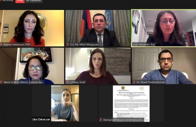 The Permanent Mission of Armenia to the UN organized a virtual discussion entitled “Between War and Pandemic: Voices from the Field”
