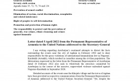 Letter dated 5 April 2022 from the Permanent Representative of Armenia to the United Nations addressed to the Secretary-General