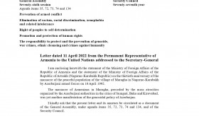 Letter from the Permanent Representative of Armenia regarding Maragha massacre